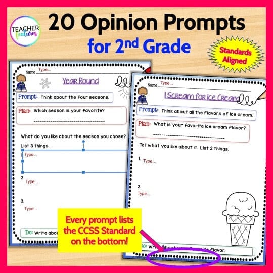 1st Grade GRAPHIC ORGANIZERS & WRITING PROMPTS Google Slides Digital Download Teacher Features