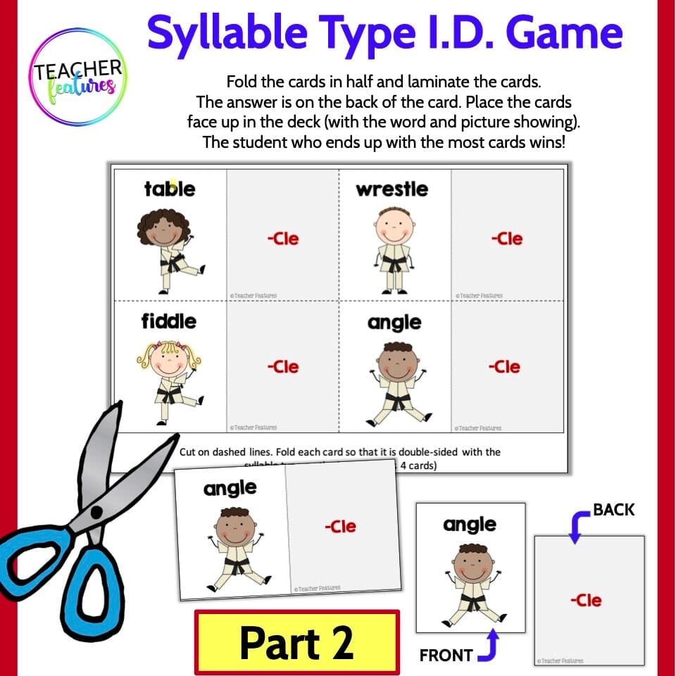 6 SYLLABLES TYPES Games & Activities SYLLABLE DIVISION Bundle Digital Download Teacher Features