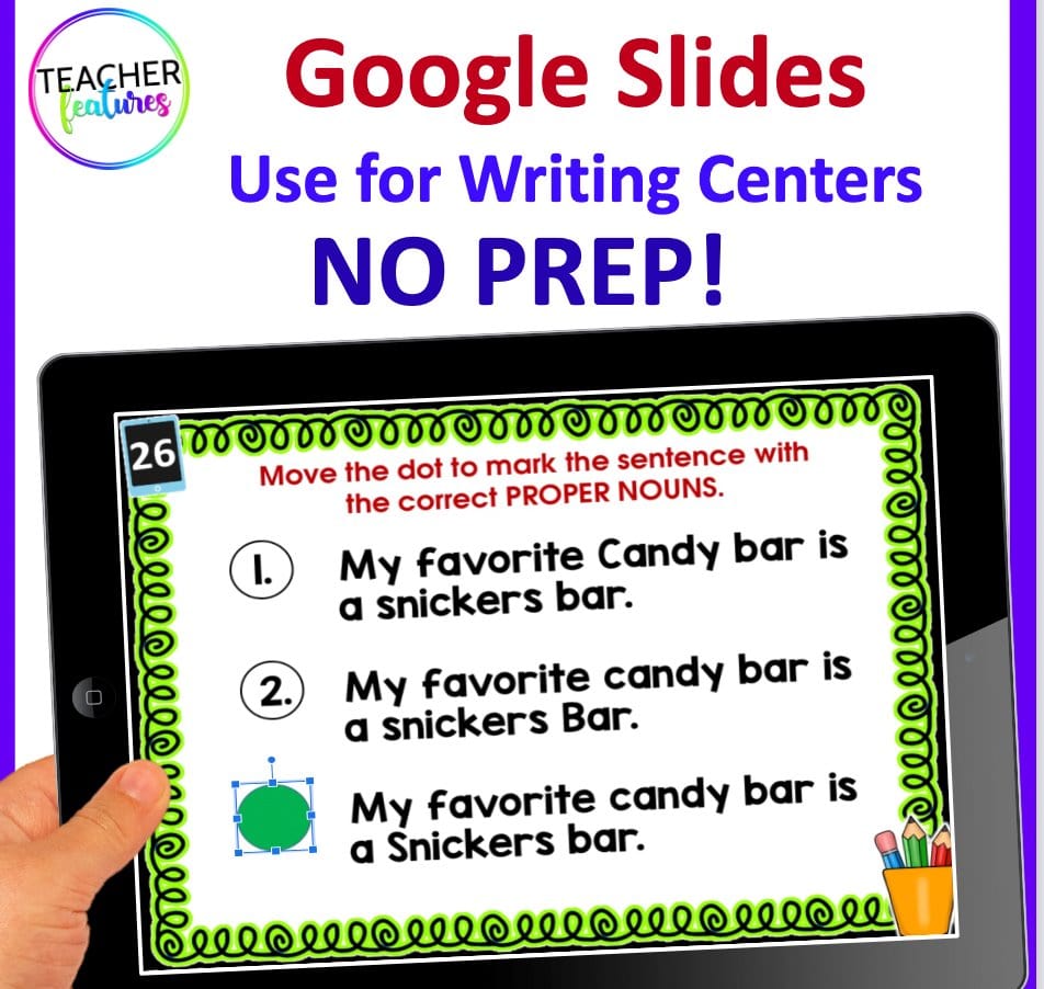 CAPITALIZING PROPER NOUNS 2nd Grade Grammar GOOGLE SLIDES Digital Download Teacher Features