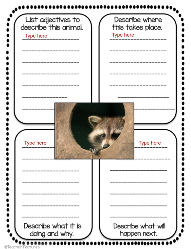 DESCRIPTIVE WRITING PROMPTS Writing Activities GOOGLE SLIDES Digital Download Teacher Features