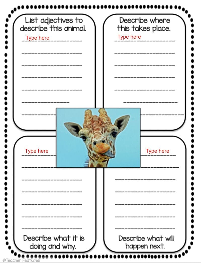 DESCRIPTIVE WRITING PROMPTS Writing Activities GOOGLE SLIDES Digital Download Teacher Features