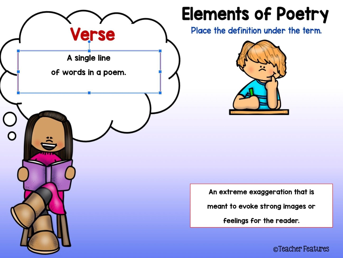ELEMENTS of POETRY & FIGURATIVE LANGUAGE REVIEW Google Slides Digital Download Teacher Features