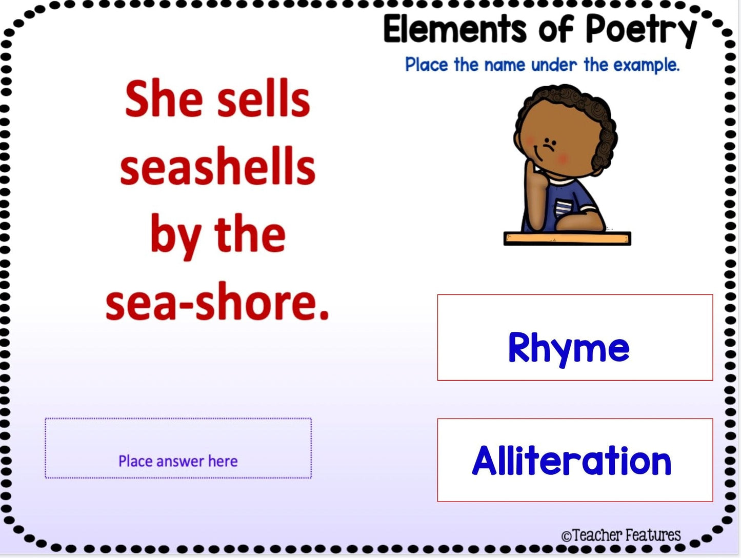 ELEMENTS of POETRY & FIGURATIVE LANGUAGE REVIEW Google Slides Digital Download Teacher Features
