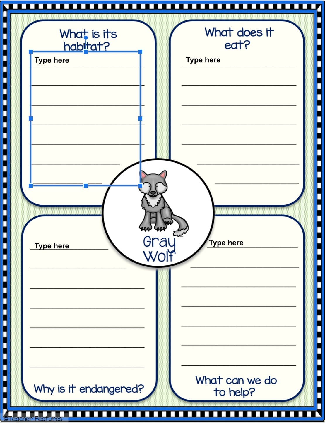 Google Slides ENDANGERED ANIMAL REPORTS Research Writing Project Digital Download Teacher Features
