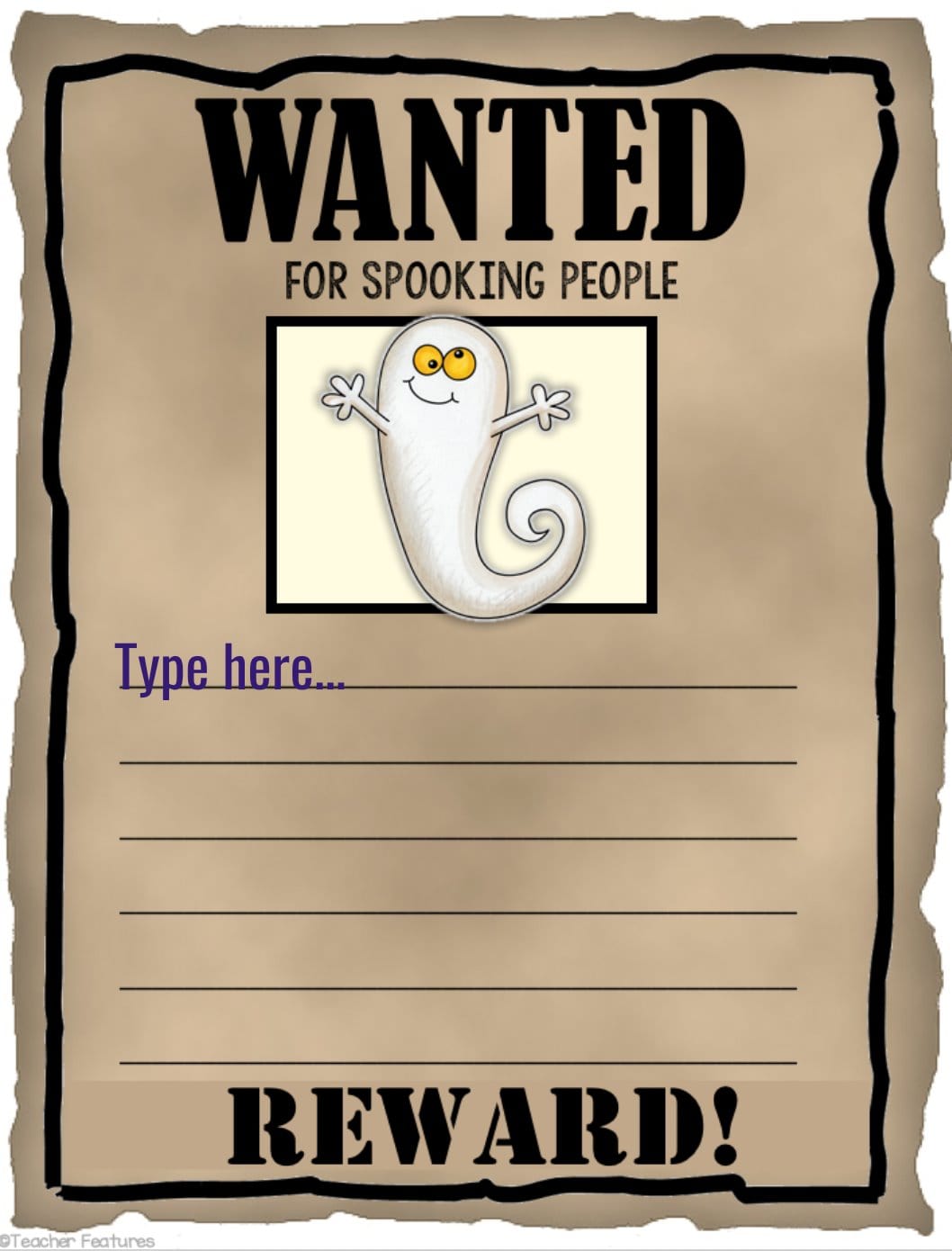 HALLOWEEN DESCRIPTIVE WRITING WANTED POSTERS Google Slides Digital Download Teacher Features