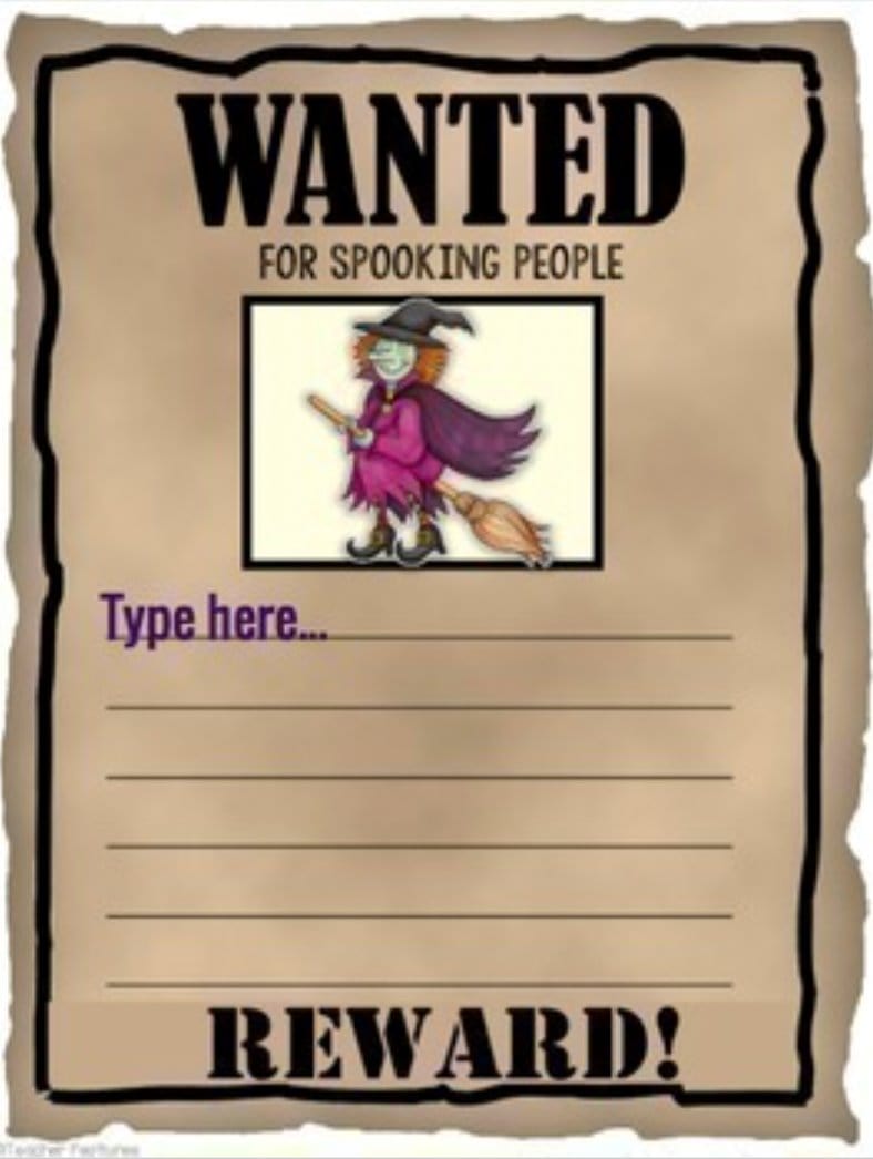 HALLOWEEN DESCRIPTIVE WRITING WANTED POSTERS Google Slides Digital Download Teacher Features