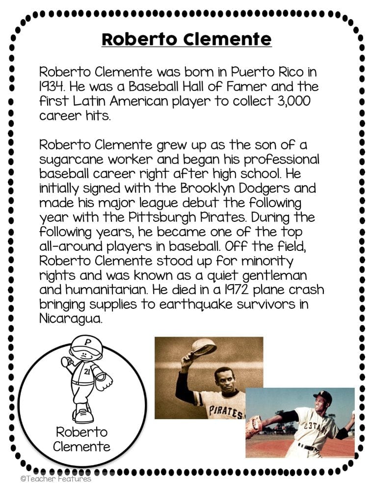 HISPANIC HERITAGE MONTH Biography Writing & Reading Passages GOOGLE SLIDES Digital Download Teacher Features