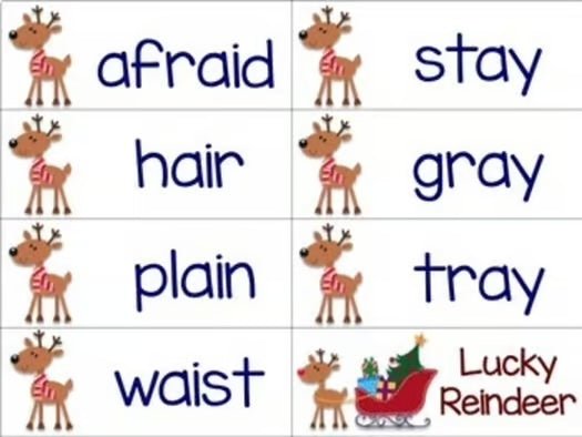 LONG VOWEL TEAMS Phonics Game LUCKY REINDEER - Teacher Features