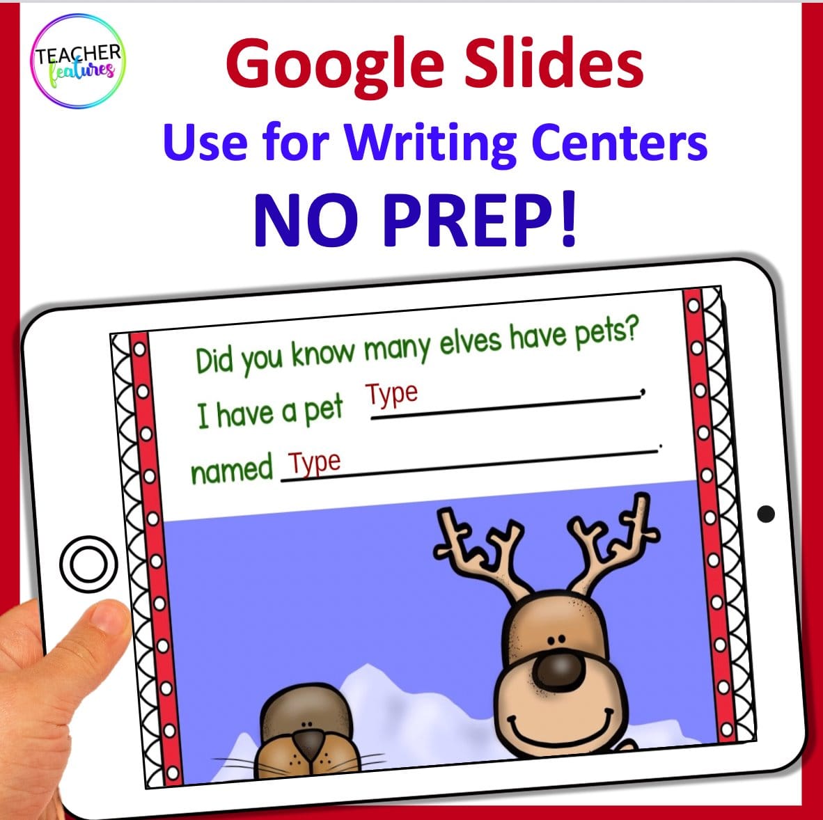 MY LIFE AS SANTA'S ELF Christmas WRITING PROMPTS Google Slides Digital Download Teacher Features