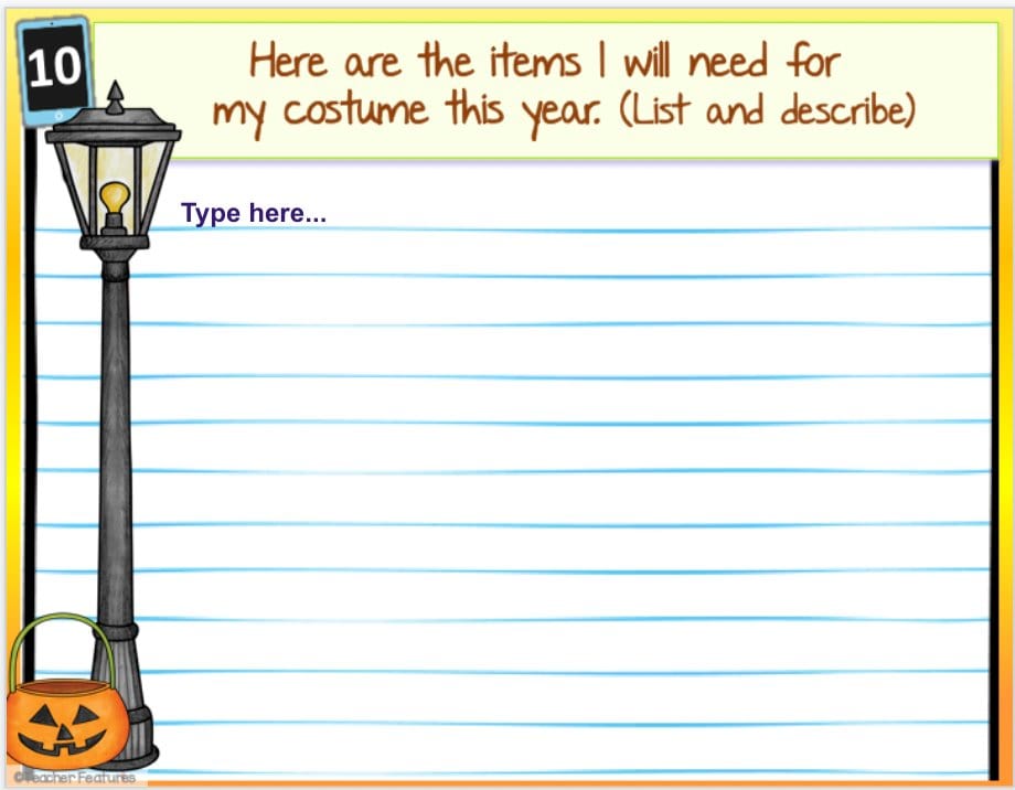 October Writing HALLOWEEN STORY PROMPTS 2ND & 3RD GRADE Google Slides Digital Download Teacher Features