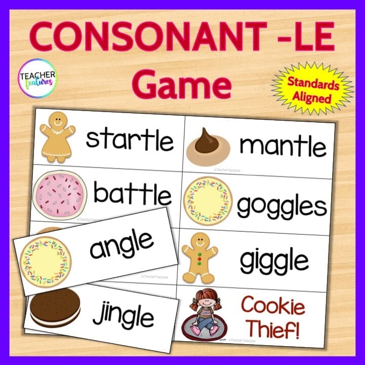 PHONICS GAME Consonant LE Cookie Thief Digital Download Teacher Features
