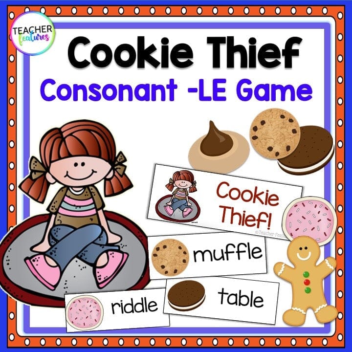 PHONICS GAME Consonant LE Cookie Thief Digital Download Teacher Features