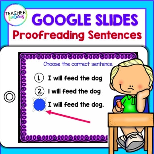 PROOFREADING SENTENCES PRACTICE Google Slides VOLUME 2 Digital Download Teacher Features