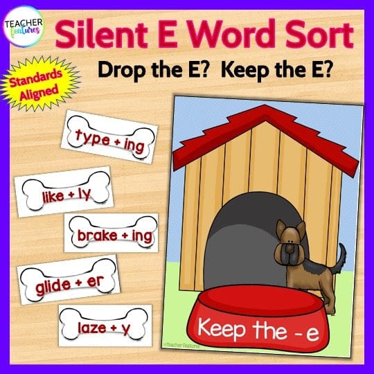 SILENT E Spelling Rules DOG-THEMED WORD SORT ACTIVITY Digital Download Teacher Features