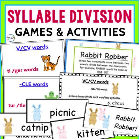 6 Syllable Types Games and Syllable Division Rules (Part 2) - Teacher Features