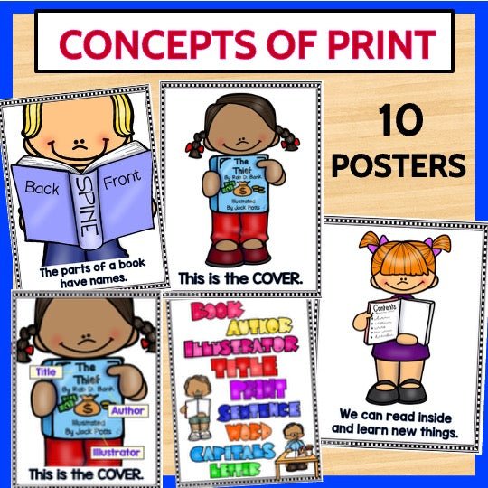 CONCEPTS of PRINT POSTERS for Kindergarten & EMERGING READERS - Teacher Features
