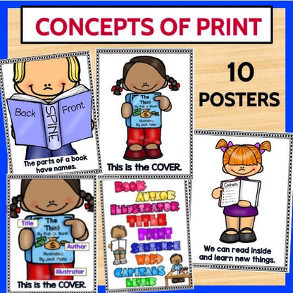 CONCEPTS of PRINT POSTERS for Kindergarten & EMERGING READERS - Teacher Features