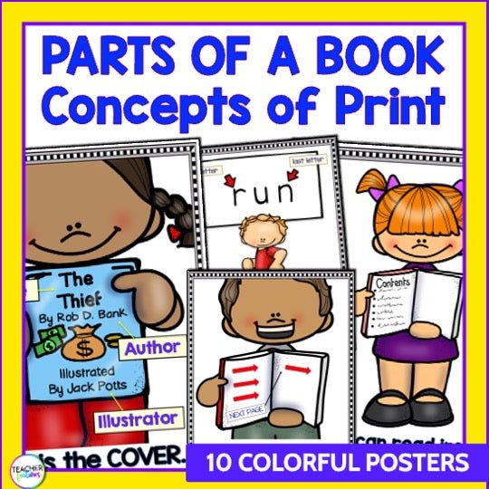 CONCEPTS of PRINT POSTERS for Kindergarten & EMERGING READERS - Teacher Features
