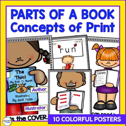 CONCEPTS of PRINT POSTERS for Kindergarten & EMERGING READERS - Teacher Features