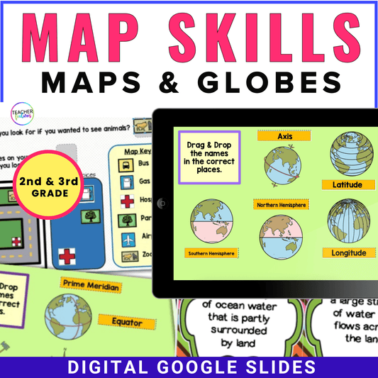 Map Skills & Geography Activities for 2nd & 3rd Grade | Google Slides - Teacher Features