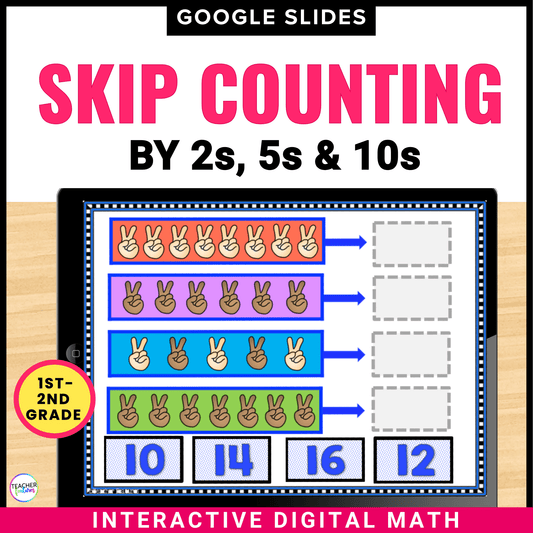 Skip Counting by 2, 5 & 10 | Google Slides for 1st-2nd Grade - Teacher Features