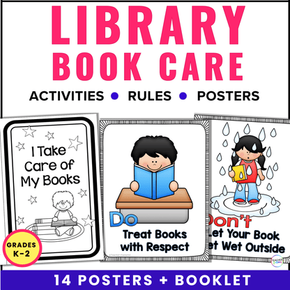 Taking Care of Books Library Posters & Interactive Booklet - Teacher Features