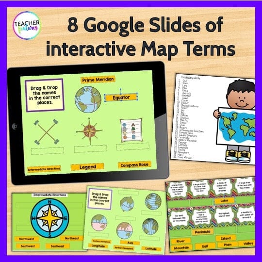 2nd 3rd Grade MAP SKILLS GEOGRAPHY Activities GOOGLE SLIDES   2nd 3rd Grade Map Skills Geography Activities Google Slides Digital Download Teacher Features 405939 