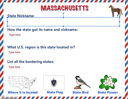 50 STATES & CAPITALS Research Writing Project & Graphic Organizers GOOGLE SLIDES Digital Download Teacher Features