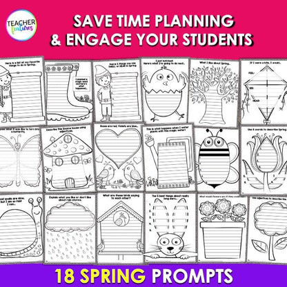 72 All Year Round Seasonal Writing Prompts & Center Activities - Teacher Features