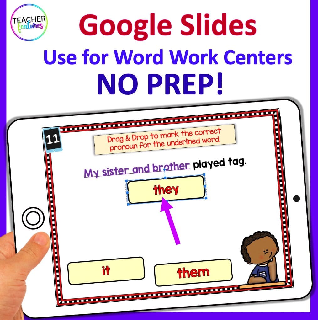 Google Slides 1st & 2nd Grade PERSONAL & REFLEXIVE PRONOUNS Digital Download Teacher Features