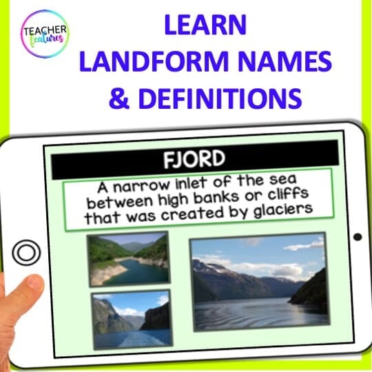 LANDFORMS and BODIES OF WATER Google Slides Digital Download Teacher Features