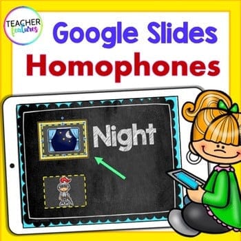 MATCHING HOMOPHONES Grammar Activities GOOGLE SLIDES Digital Download Teacher Features