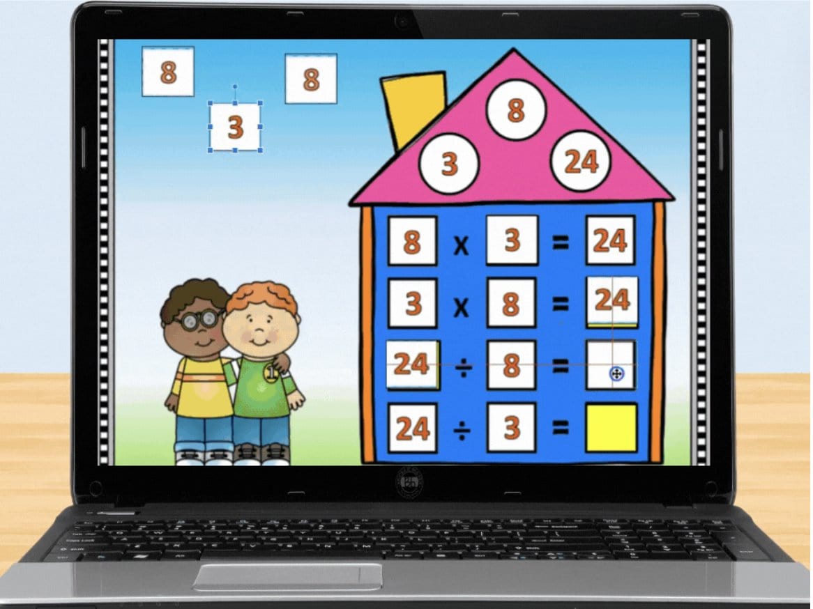 MULTIPLICATION & DIVISION FACT FAMILIES Google Slides Digital Download Teacher Features