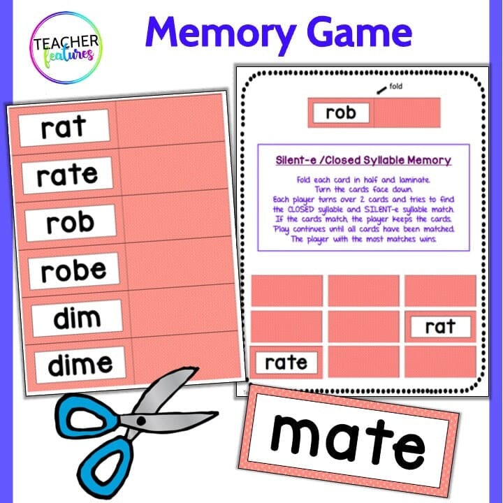 Open Closed Silent E SYLLABLE TYPES SYLLABLE DIVISION GAMES PAR Open closed silent e syllable types syllable division games par