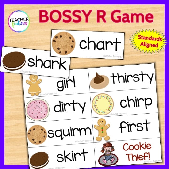 PHONICS GAME Bossy R Controlled Vowels Cookie Thief Digital Download Teacher Features