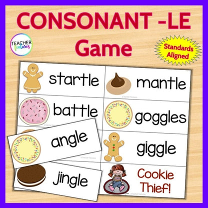 PHONICS GAME Consonant LE Cookie Thief Digital Download Teacher Features
