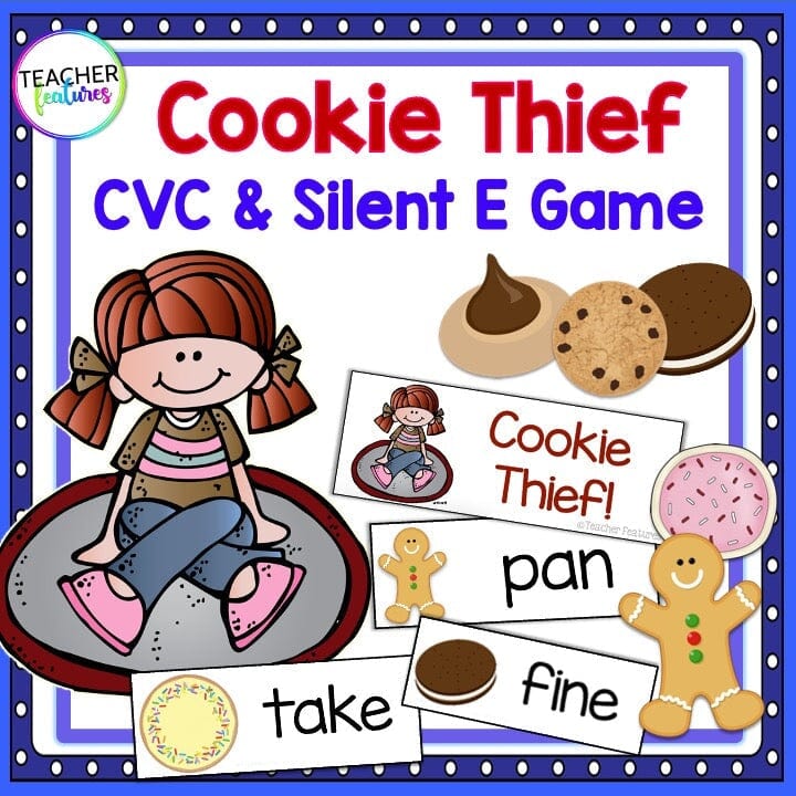 PHONICS GAME CVC Silent E and CVCE Cookie Thief Digital Download Teacher Features
