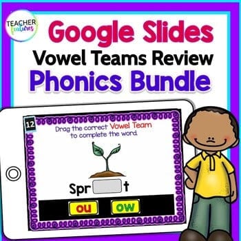 PHONICS REVIEW 2ND GRADE LONG VOWEL TEAMS Google Slides Bundle Digital Download Teacher Features