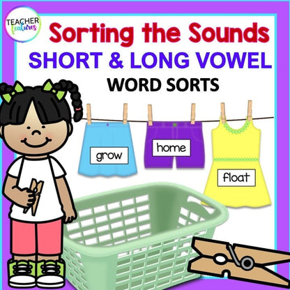 PHONICS WORD SORTS Short & Long Vowels WORD WORK CENTERS Digital Download Teacher Features