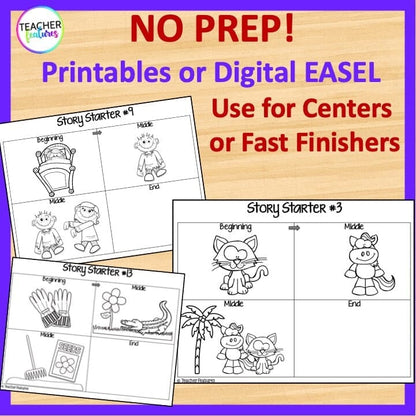 PICTURE WRITING PROMPTS 1st Grade & 2nd Grade CREATIVE WRITING Activities Digital Download Teacher Features