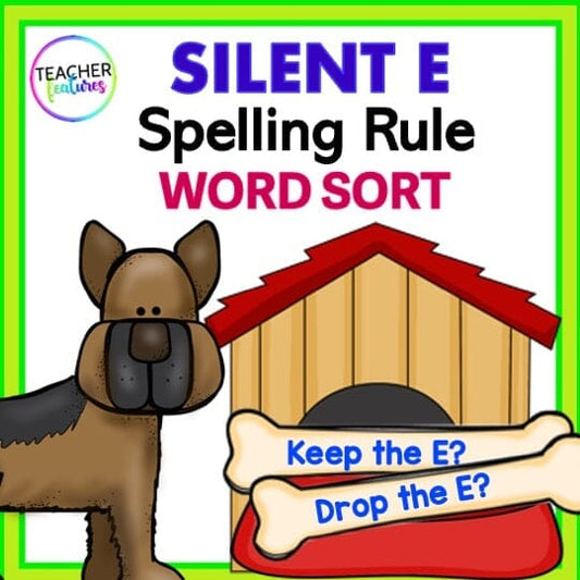 SILENT E Spelling Rules DOG-THEMED WORD SORT ACTIVITY Digital Download Teacher Features