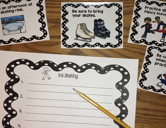 Story Retell SEQUENCING STORIES With PICTURES & SENTENCE WRITING Winter Theme Digital Download Teacher Features