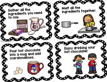 Story Retell SEQUENCING STORIES With PICTURES & SENTENCE WRITING Winter Theme Digital Download Teacher Features