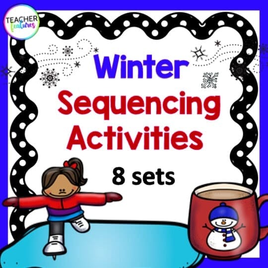 Story Retell SEQUENCING STORIES With PICTURES & SENTENCE WRITING Winter Theme Digital Download Teacher Features