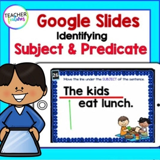 SUBJECT & PREDICATE ACTIVITIES Google Slides Volume 2 Digital Download Teacher Features