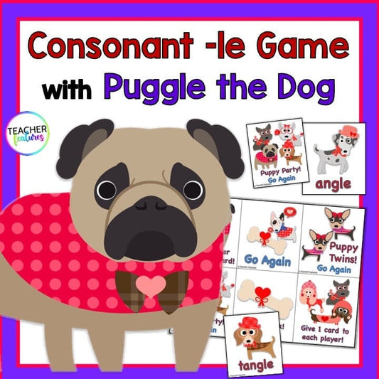 SYLLABLE GAME CONSONANT -LE & Final Stable Syllables with PUGGLE the DOG Digital Download Teacher Features