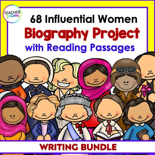 WOMEN'S HISTORY MONTH PROJECT Biography Writing with Reading Passages Digital Download Teacher Features